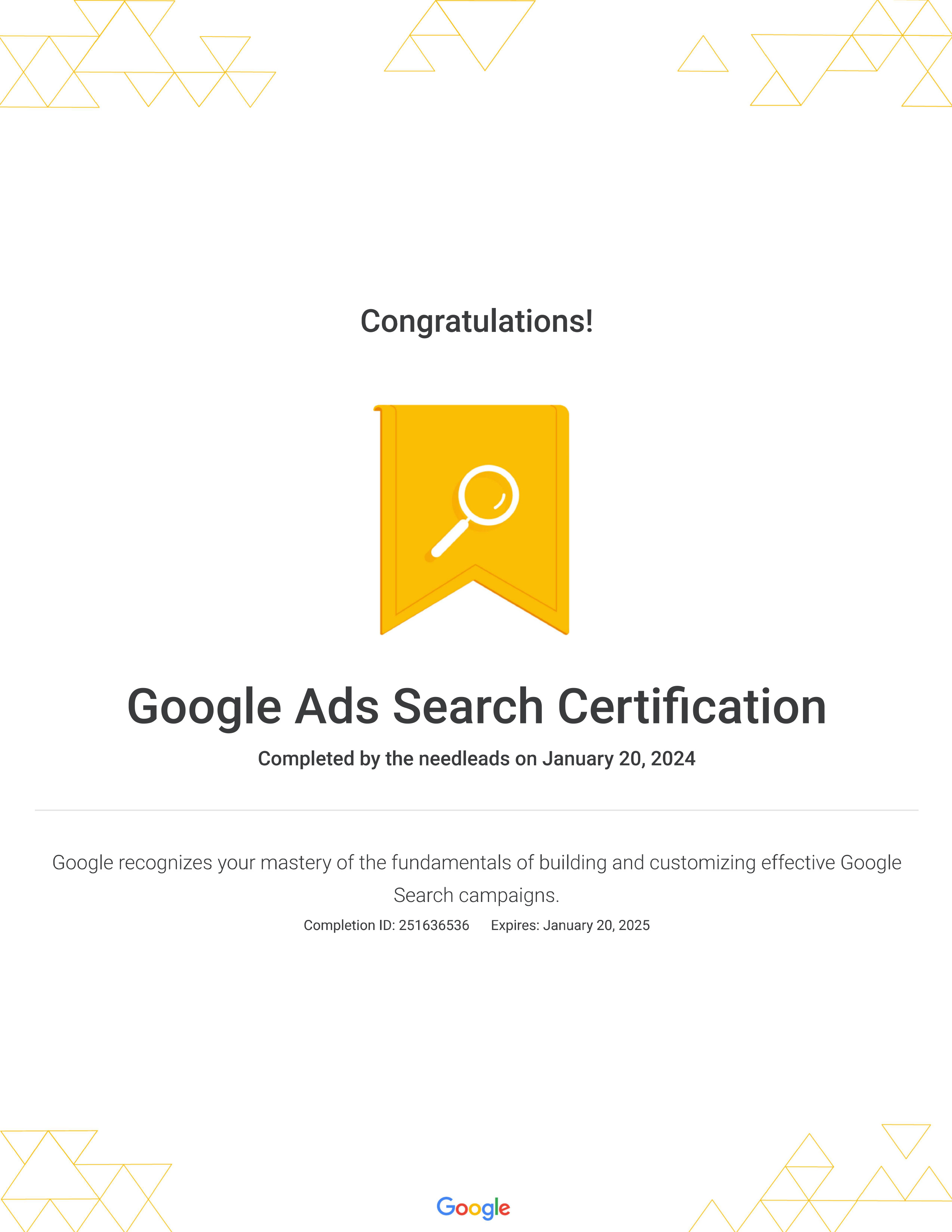 Seo Certificates